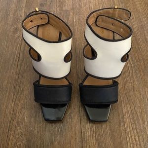 Lacoste Women Shoes Sandals Eliana Navy blue/ White Size 36